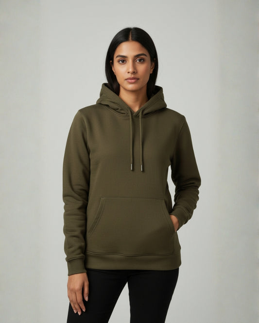 Plain Classic  Hoodie | For Man And Woman | Olive Green