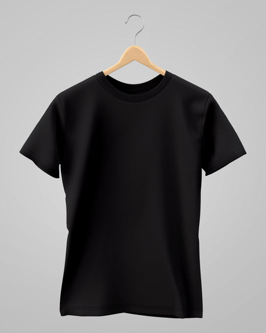 Plain Classic T-Shirt | For Man & Woman | Black - AvaiYa Clothing's