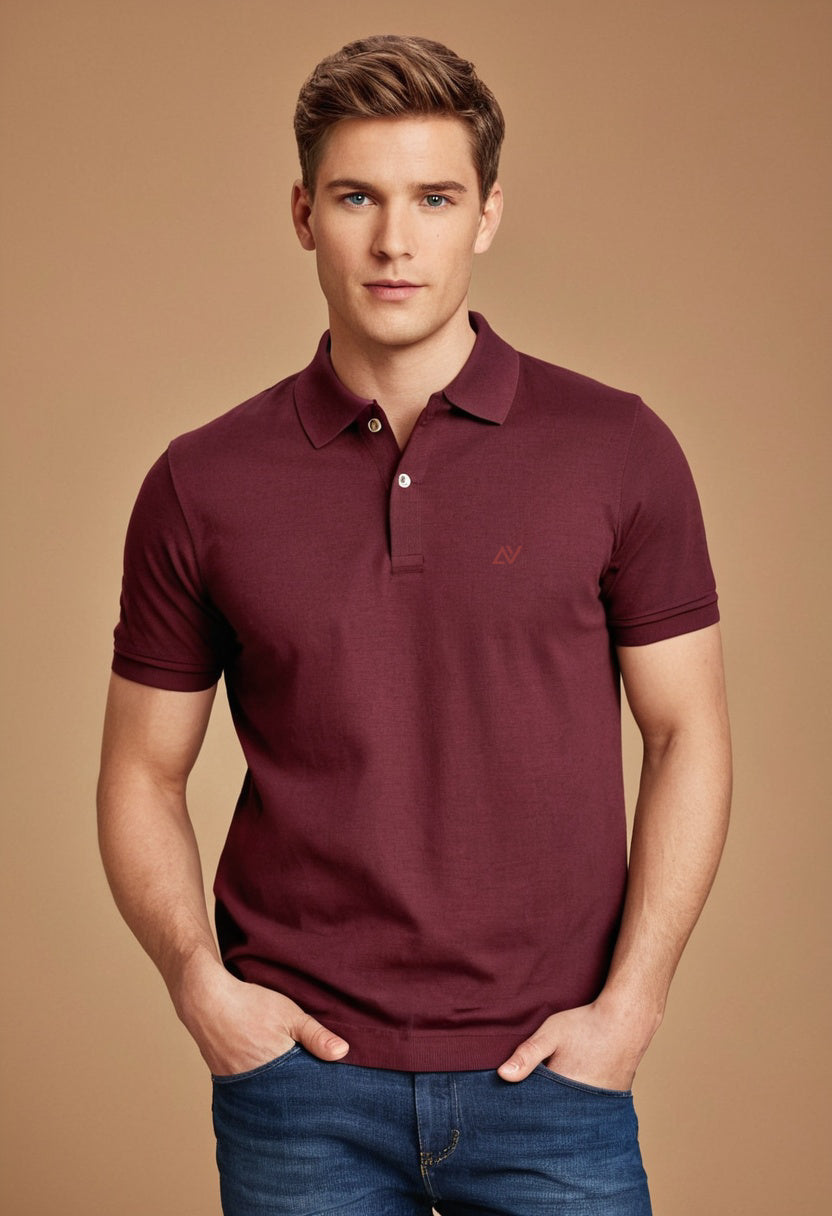 Avaiya's Classic Polo T-Shirts | Maroon