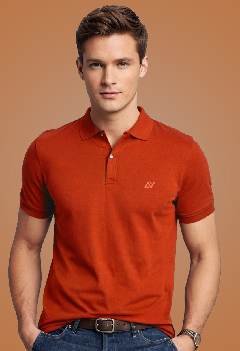 Avaiya's Classic Polo T-Shirts | Brick red