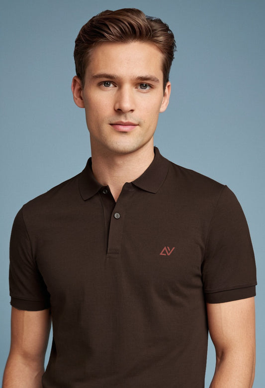 Avaiya's Classic Polo T-Shirts | Coffee Brown - AvaiYa Clothing's
