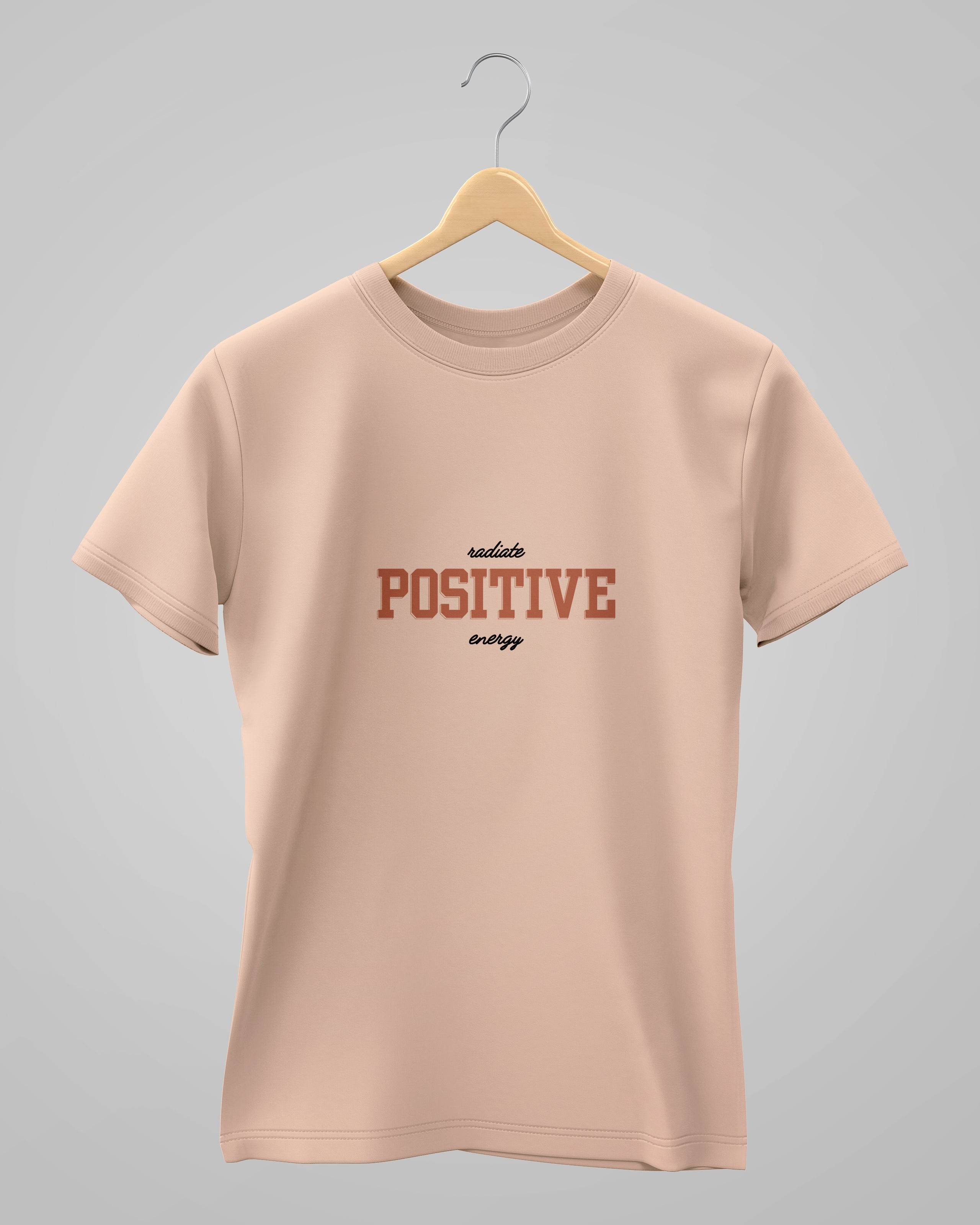 Positive | Peach | Classic T-Shirt | For Man And Woman - Avaiya Clothings