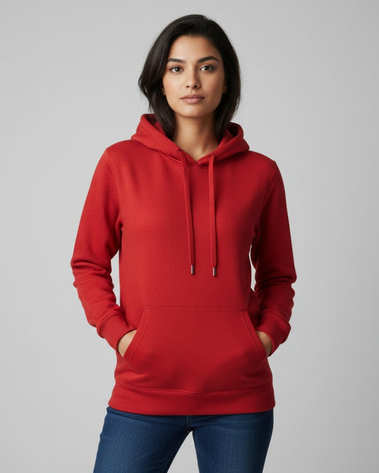 Plain Classic  Hoodie | For Man And Woman | Red