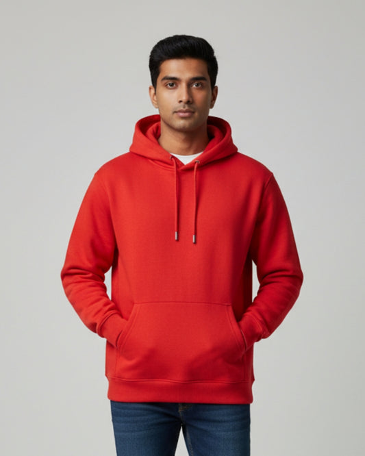 Plain Classic  Hoodie | For Man And Woman | Red