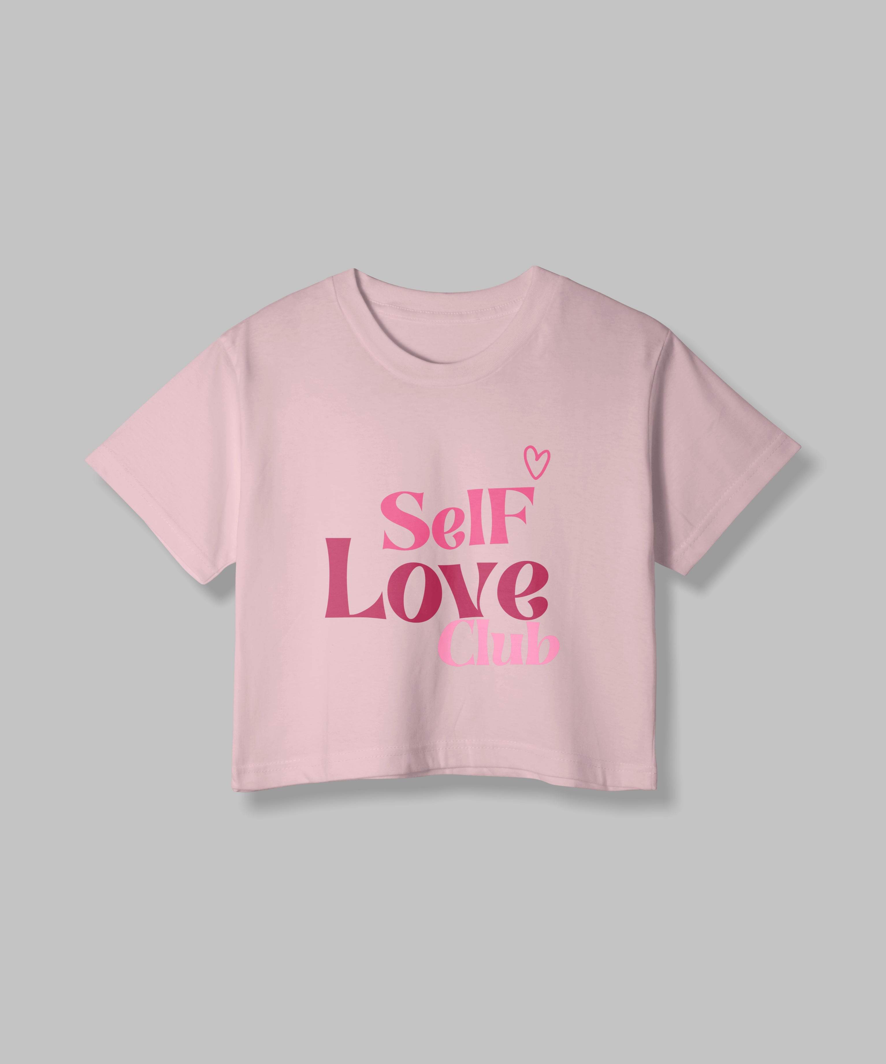 Self Love | Women Crop Top | Baby Pink - Avaiya Clothings