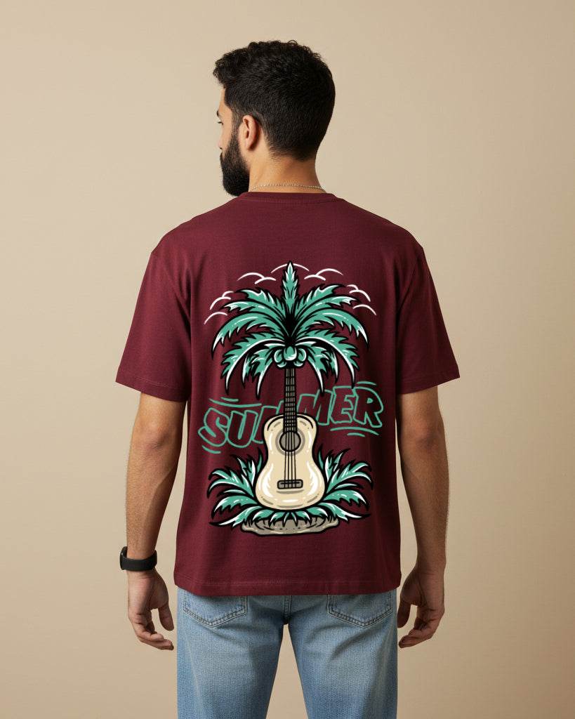 Summer Guitar Oversized T-Shirt | Premium Quality by Avaiya | Unisex - Avaiya Clothings