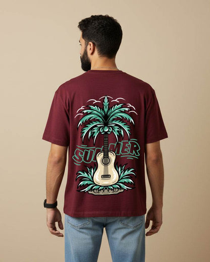 Summer Guitar Oversized T-Shirt | Premium Quality by Avaiya | Unisex - Avaiya Clothings