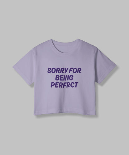 Sorry For | Women Crop Top | Lavender