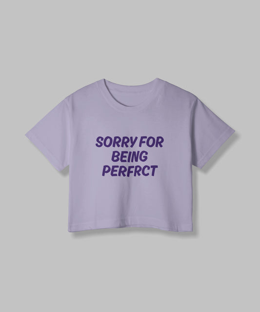Sorry For | Women Crop Top | Lavender - AvaiYa Clothing's