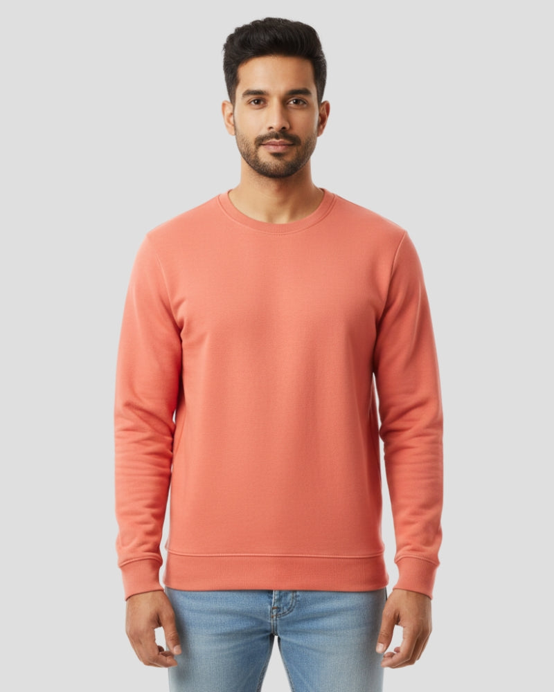 Plain Sweatshirt | Coral | For Man & Woman