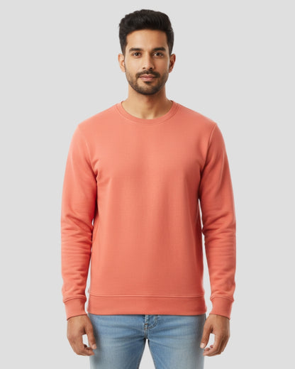 Plain Sweatshirt | Coral | For Man & Woman