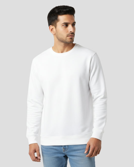 Plain Sweatshirt | White | For Man & Woman