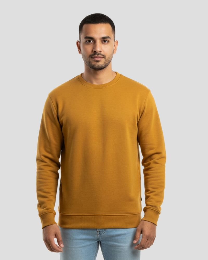 Plain Sweatshirt | Mustard Yellow | For Man & Woman