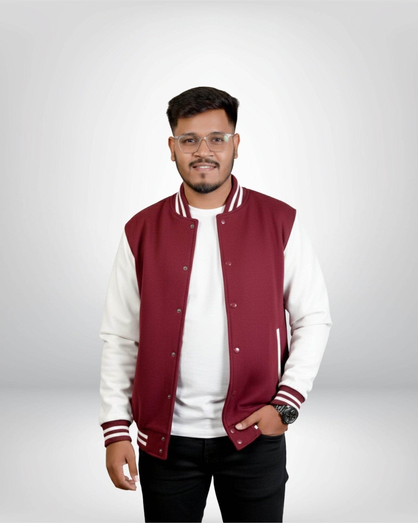 Plain Varsity Jacket | For Man And Woman | Maroon - Avaiya Clothings