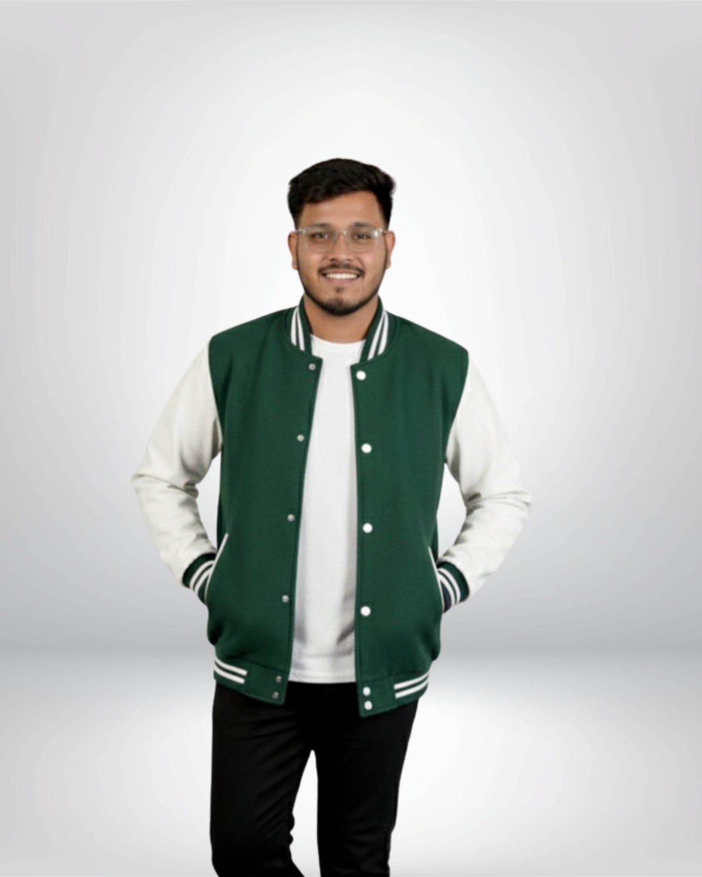 Plain Varsity Jacket | For Man And Woman | Bottle Green - Avaiya Clothings