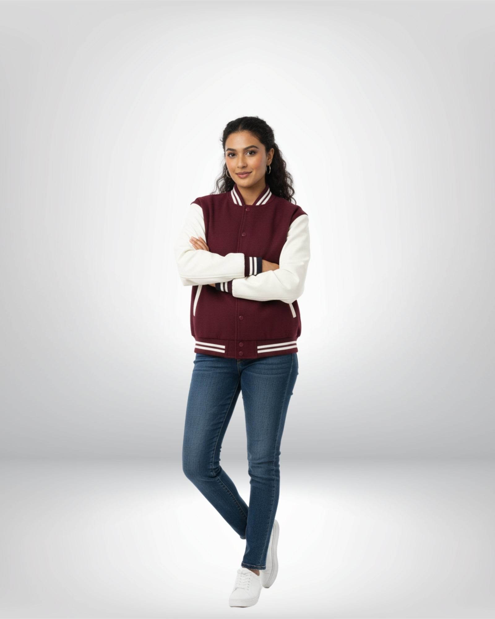 Plain Varsity Jacket | For Man And Woman | Maroon - Avaiya Clothings