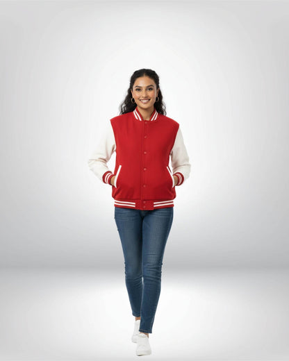 Plain Varsity Jacket | For Man And Woman | Red - Avaiya Clothings