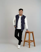 Plain Varsity Jacket | For Man And Woman | Navy Blue - Avaiya Clothings