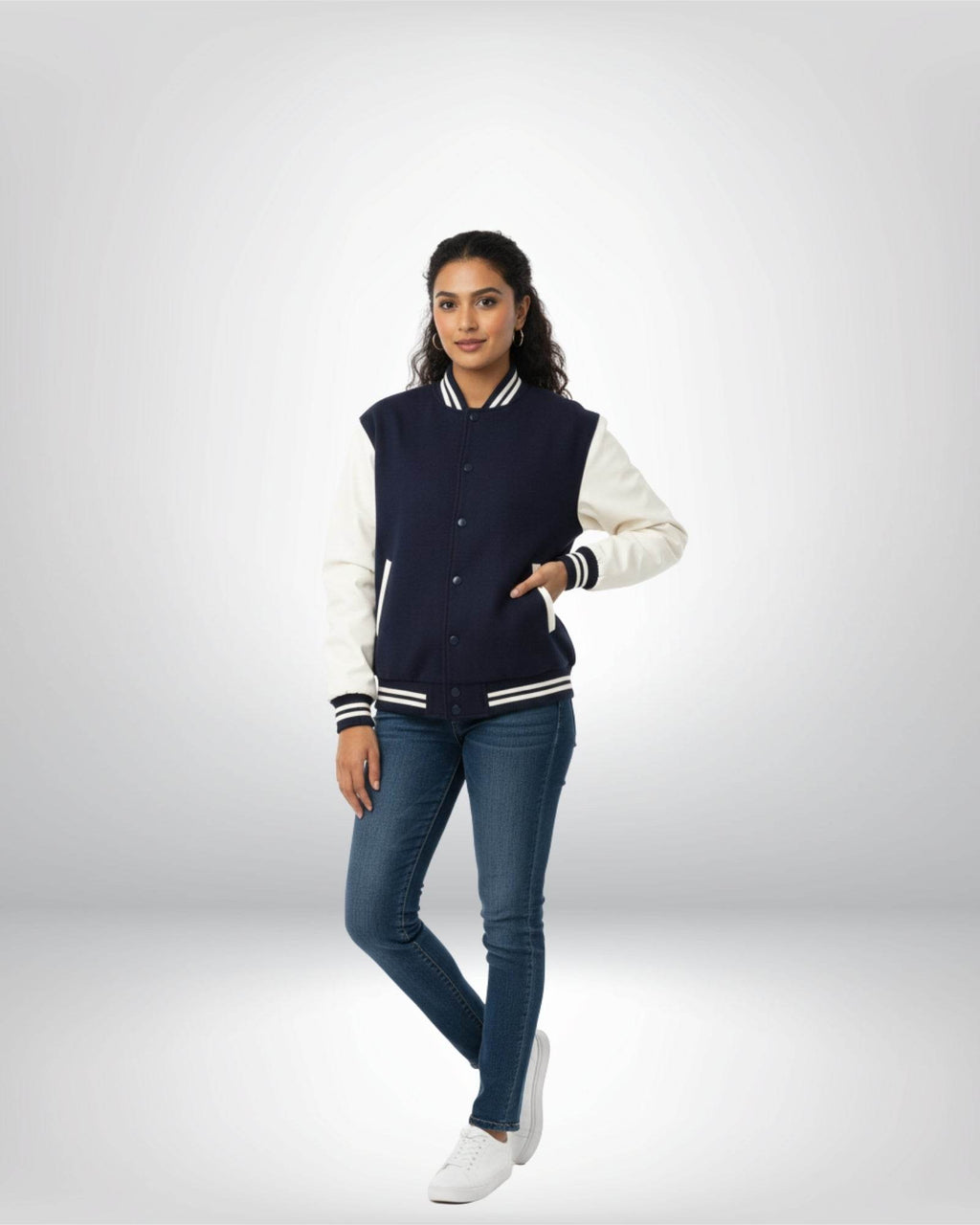 Plain Varsity Jacket | For Man And Woman | Navy Blue - Avaiya Clothings