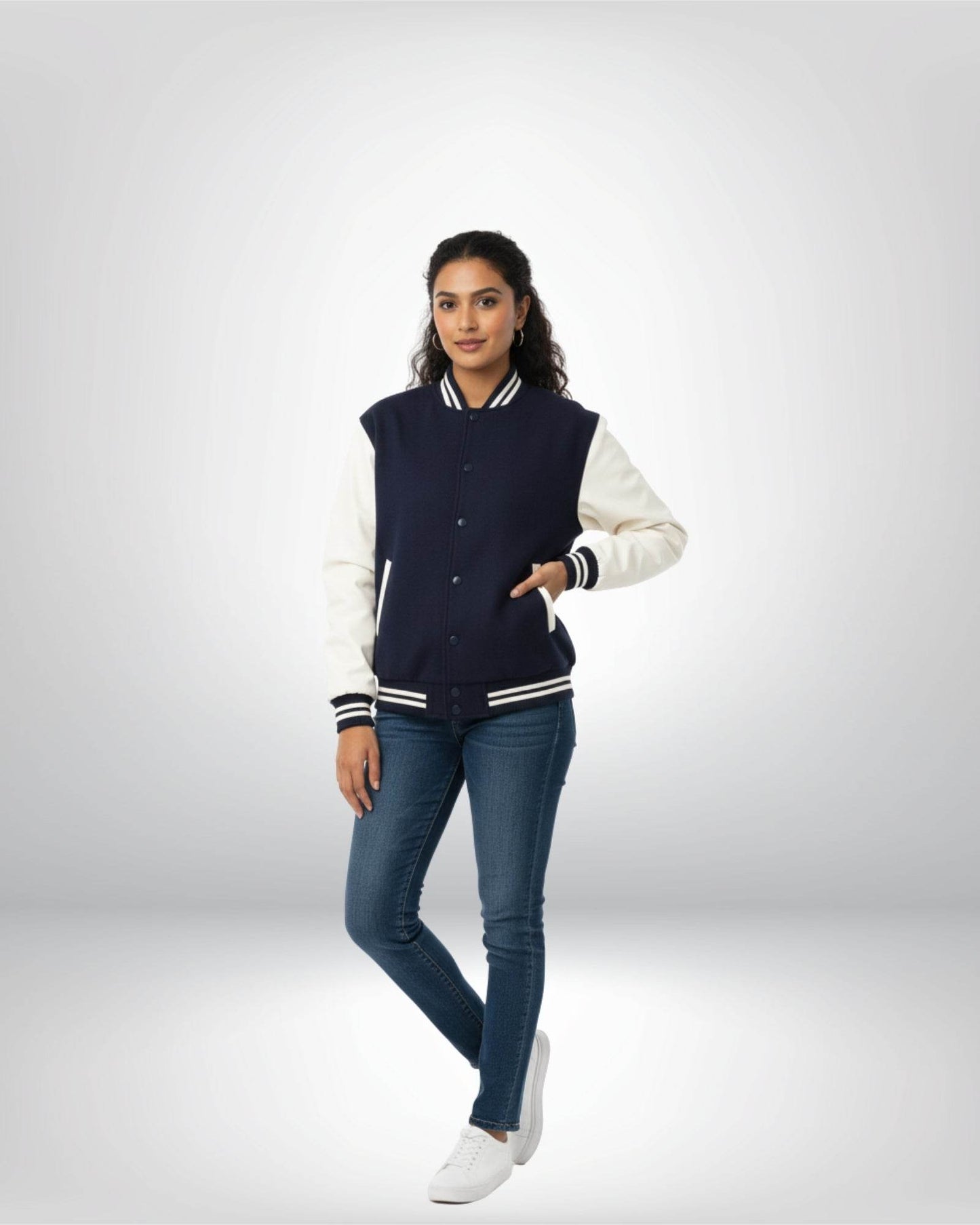 Plain Varsity Jacket | For Man And Woman | Navy Blue - Avaiya Clothings