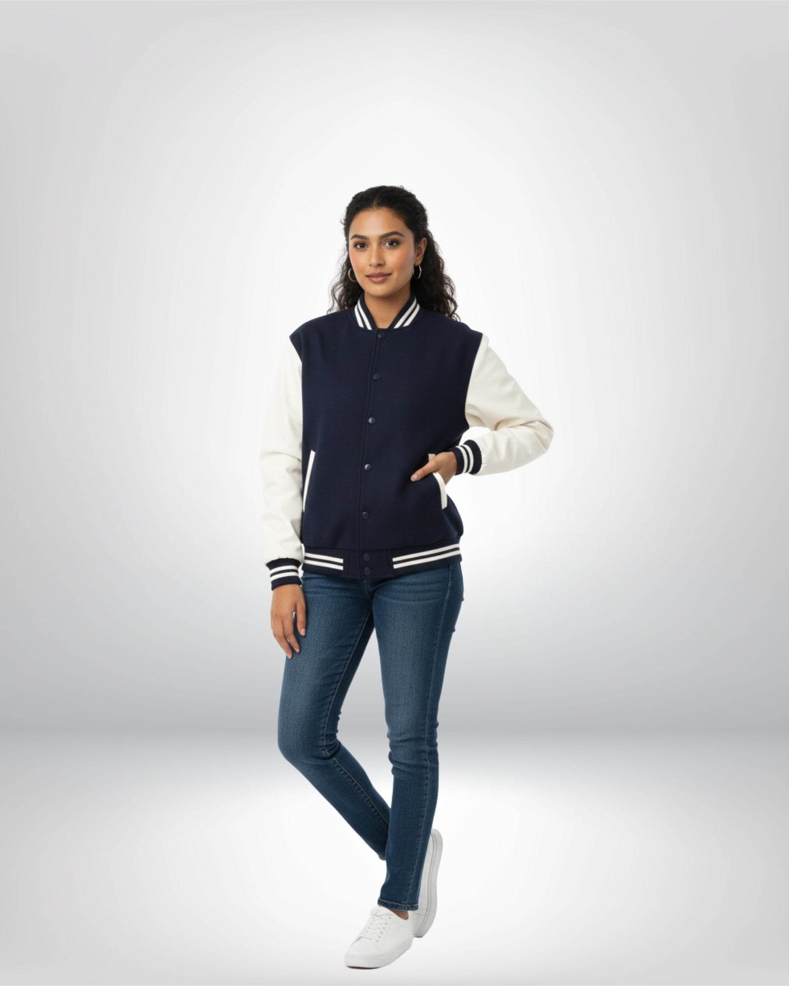Plain Varsity Jacket | For Man And Woman | Navy Blue - Avaiya Clothings