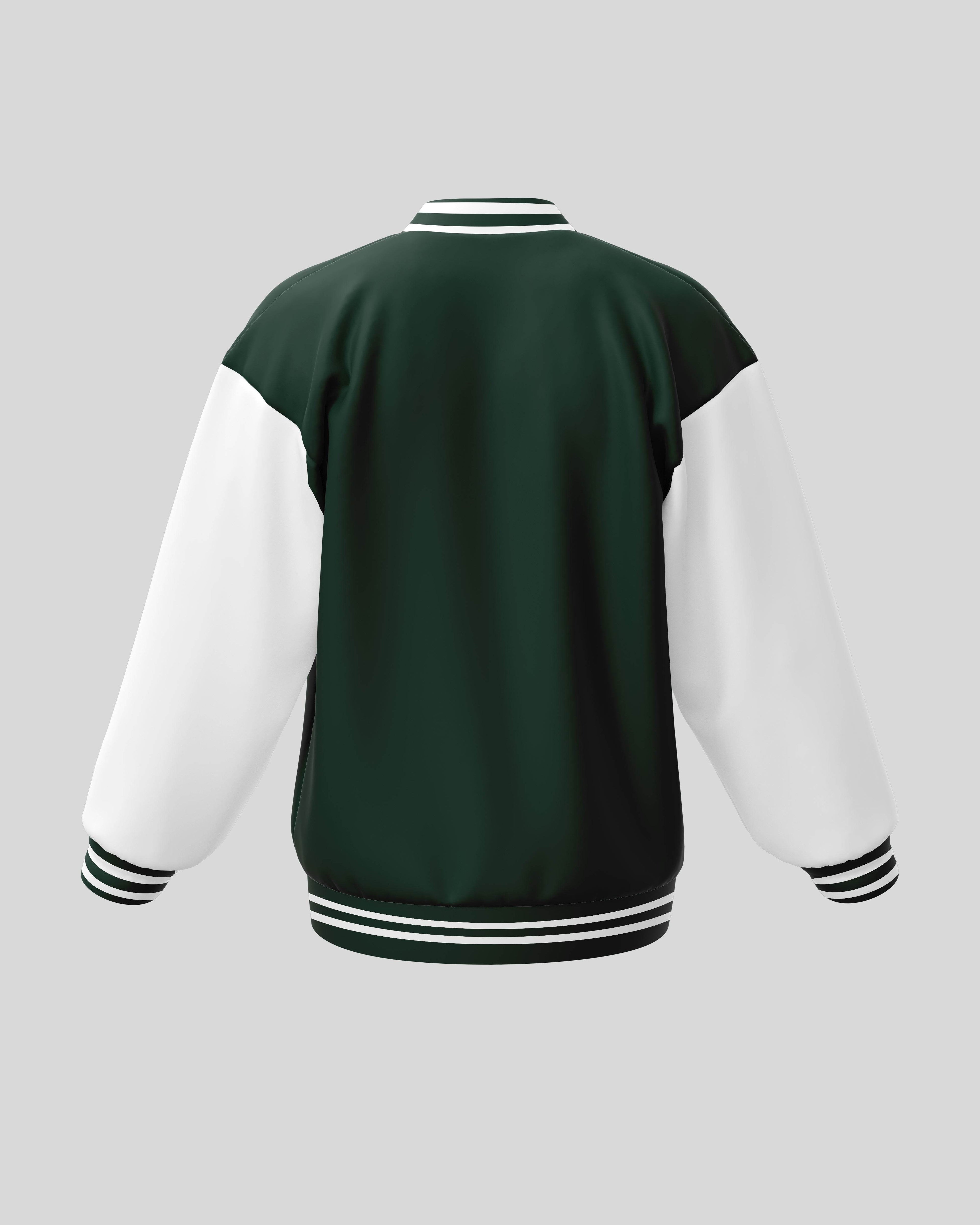 Plain Varsity Jacket | For Man And Woman | Bottle Green - Avaiya Clothings