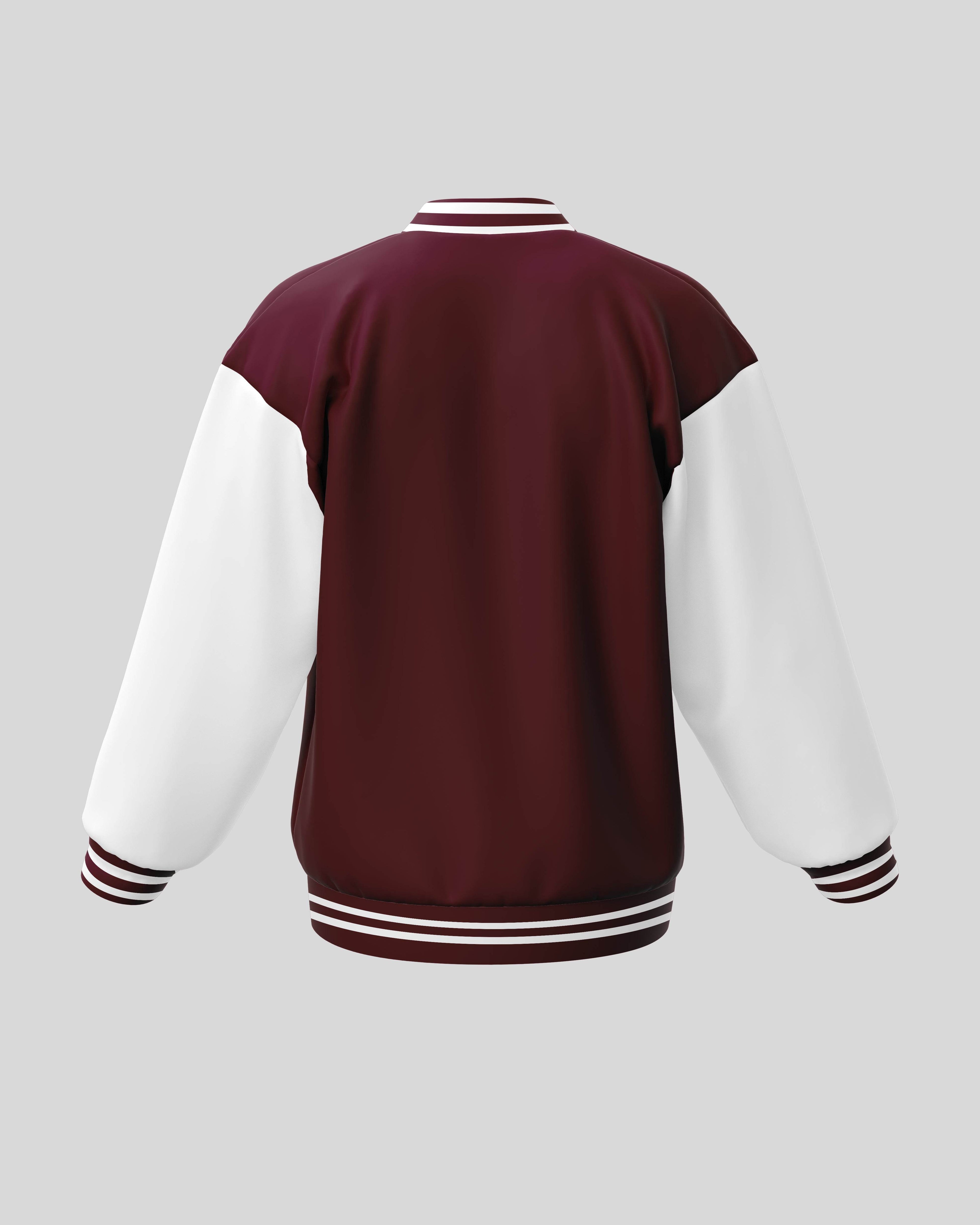 Plain Varsity Jacket | For Man And Woman | Maroon - Avaiya Clothings