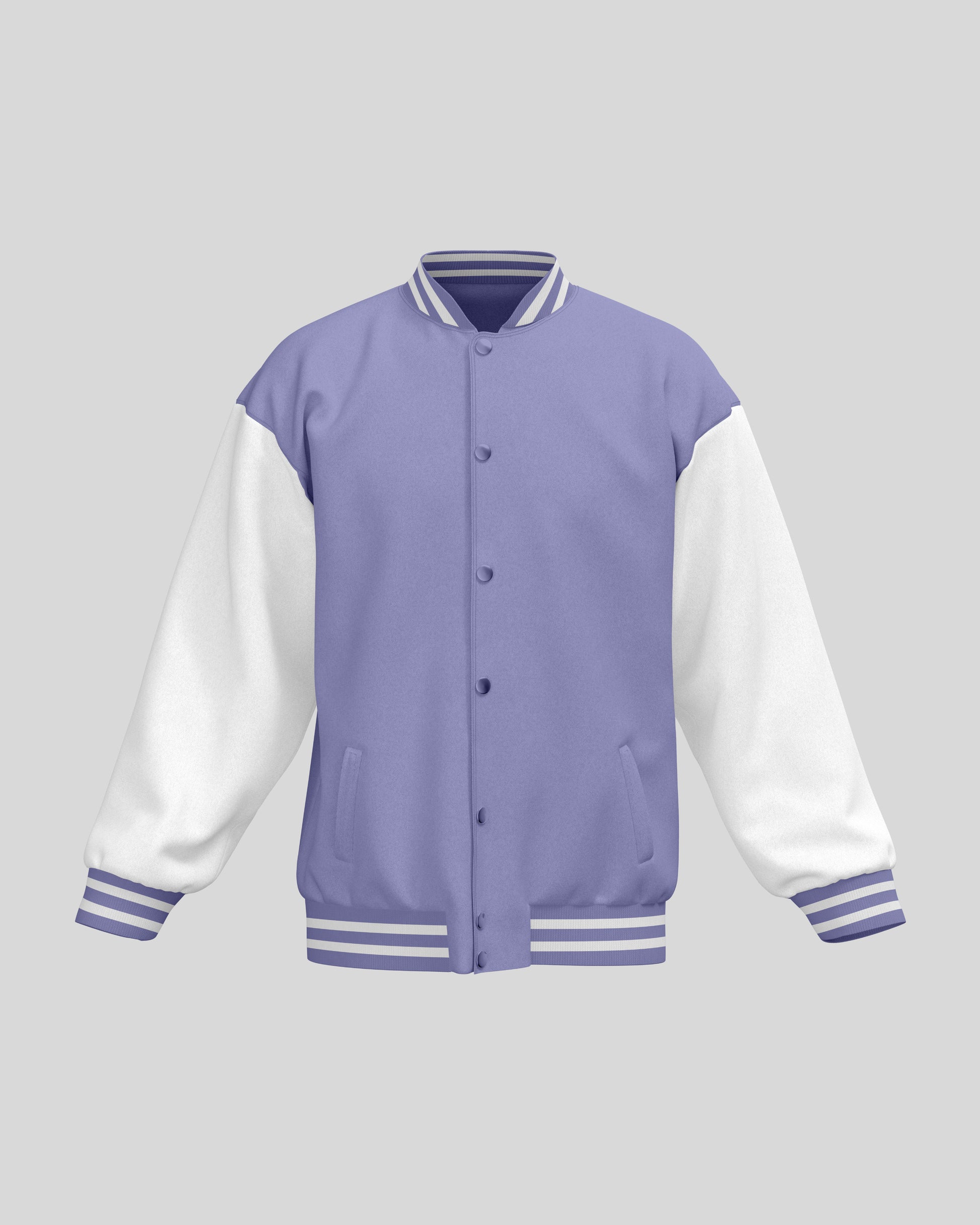 Plain Varsity Jacket | For Man And Woman | Lavender - AvaiYa Clothing's