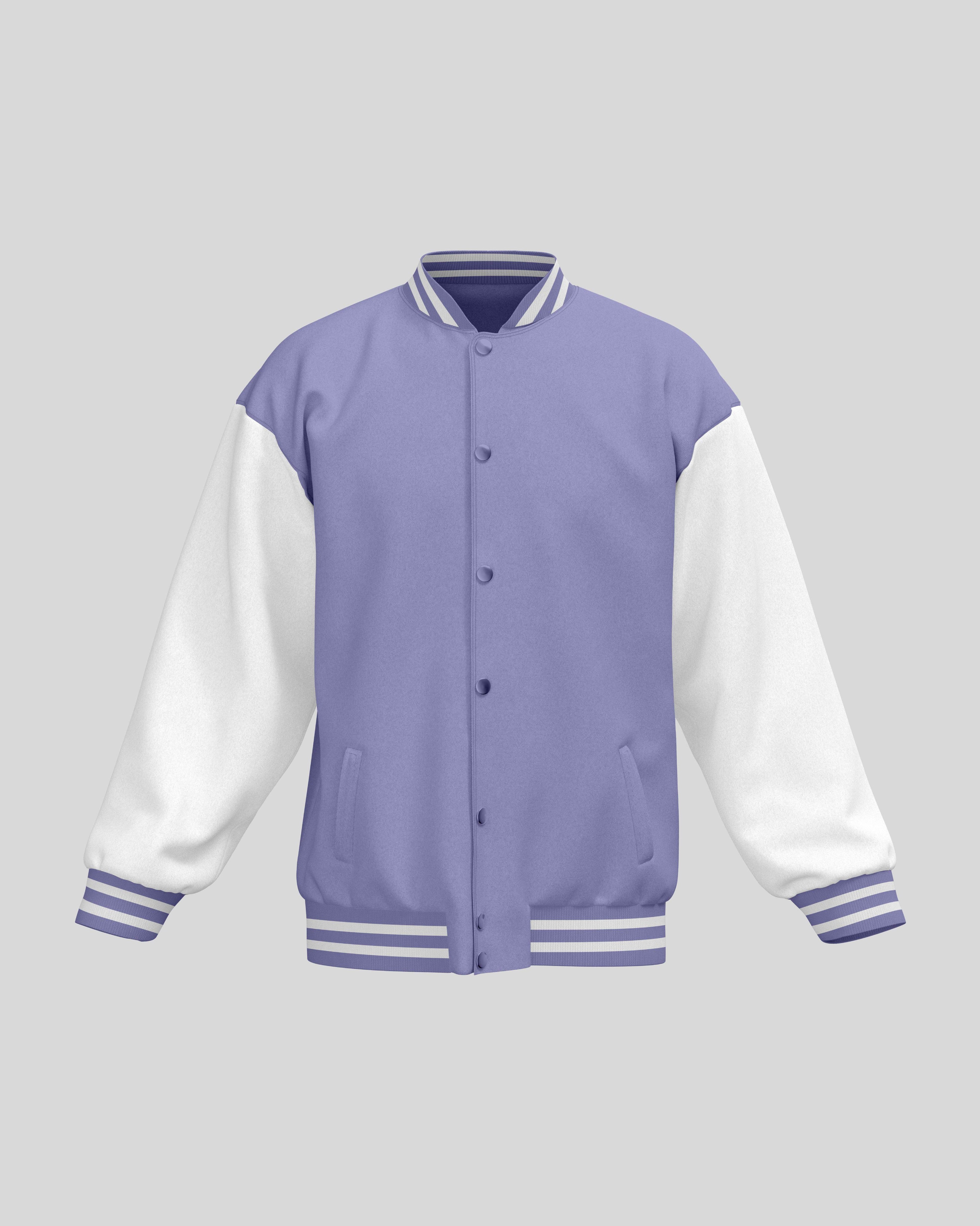 Plain Varsity Jacket | For Man And Woman | Lavender - Avaiya Clothings