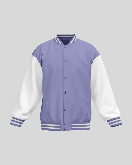 Plain Varsity Jacket | For Man And Woman | Lavender - AvaiYa Clothing's