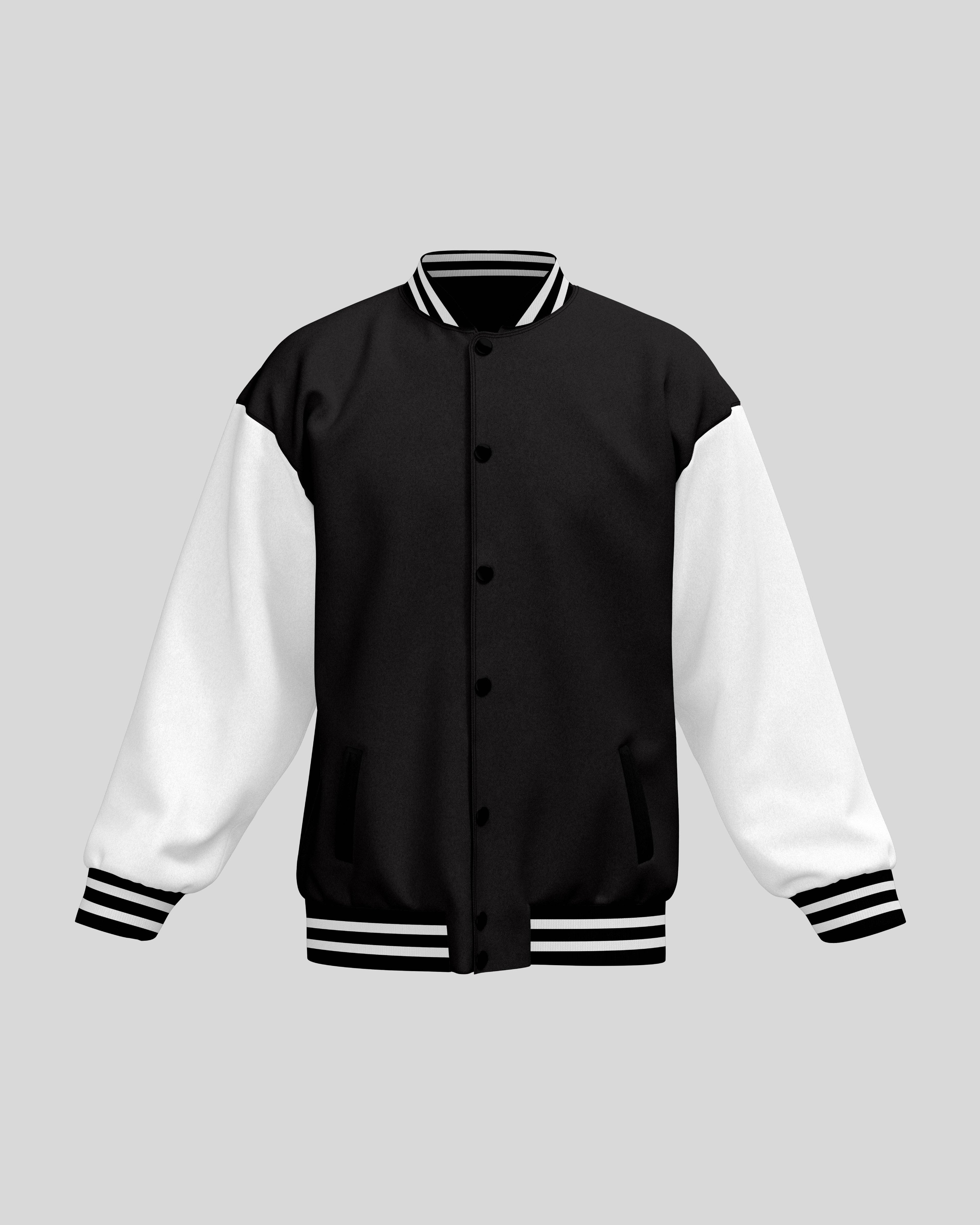 Plain Varsity Jacket | For Man And Woman | Black - Avaiya Clothings