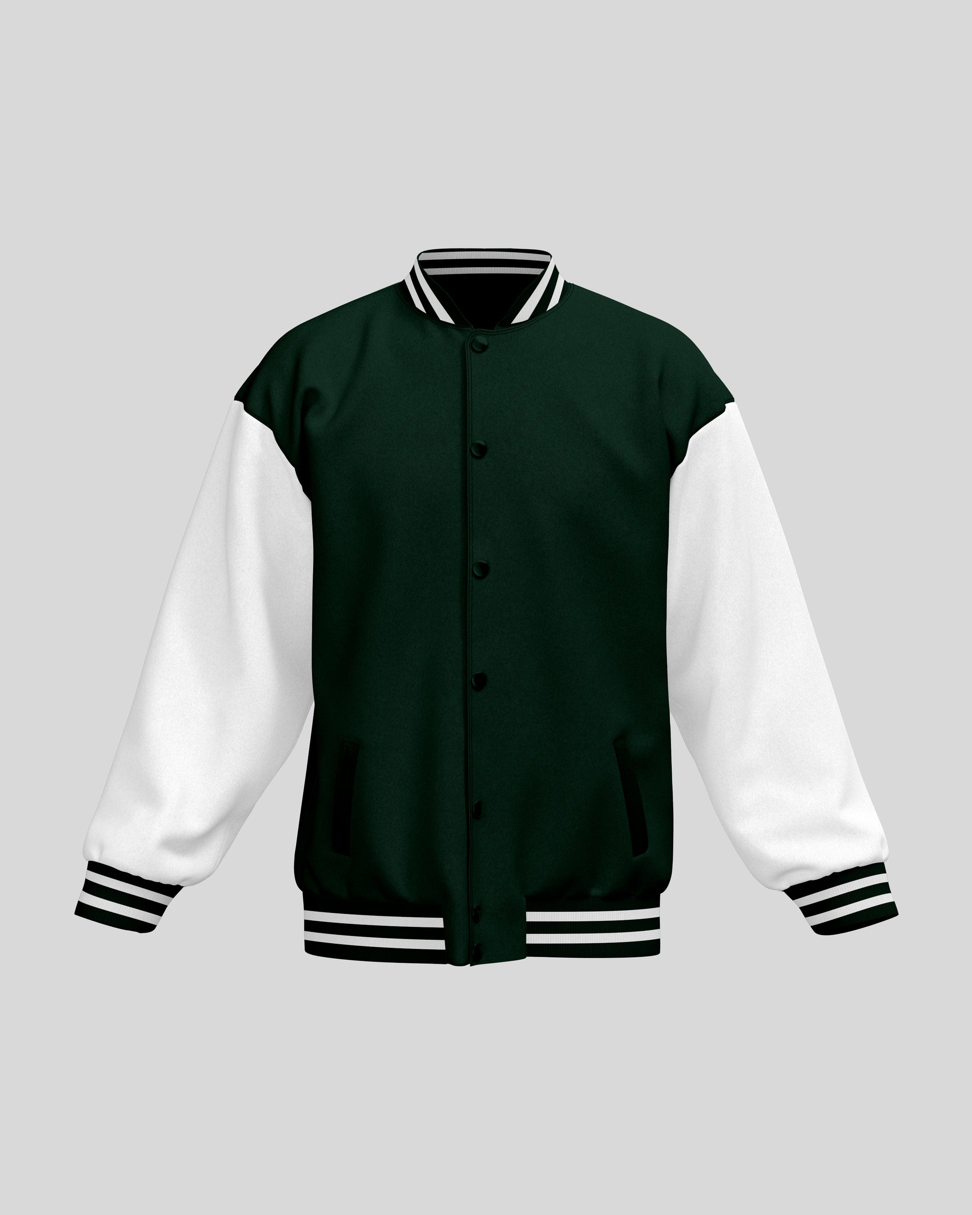 Plain Varsity Jacket | For Man And Woman | Bottle Green - AvaiYa Clothing's