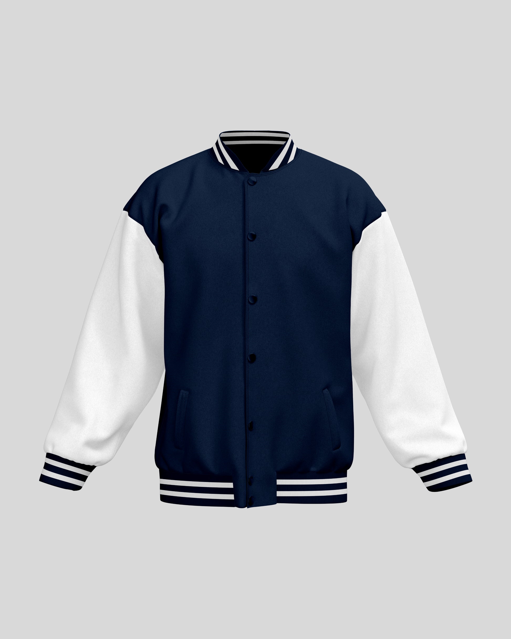 Plain Varsity Jacket | For Man And Woman | Navy Blue - AvaiYa Clothing's