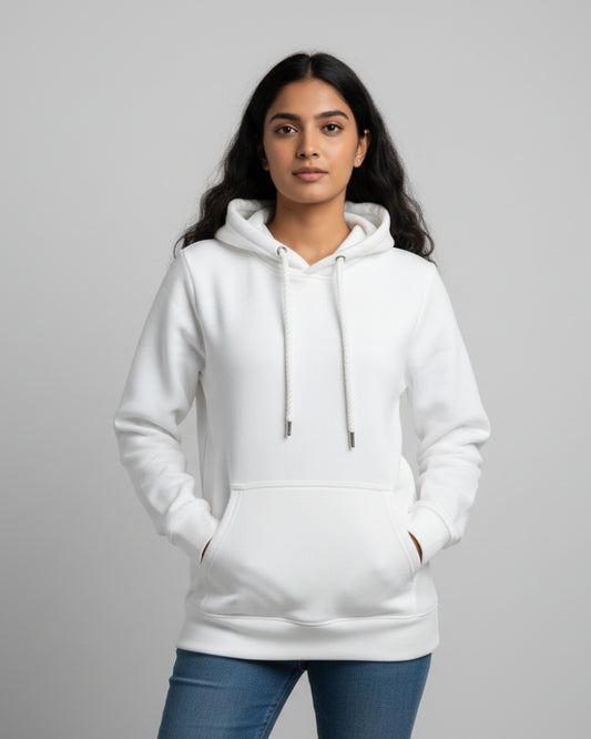 Plain Classic  Hoodie | For Man And Woman | White