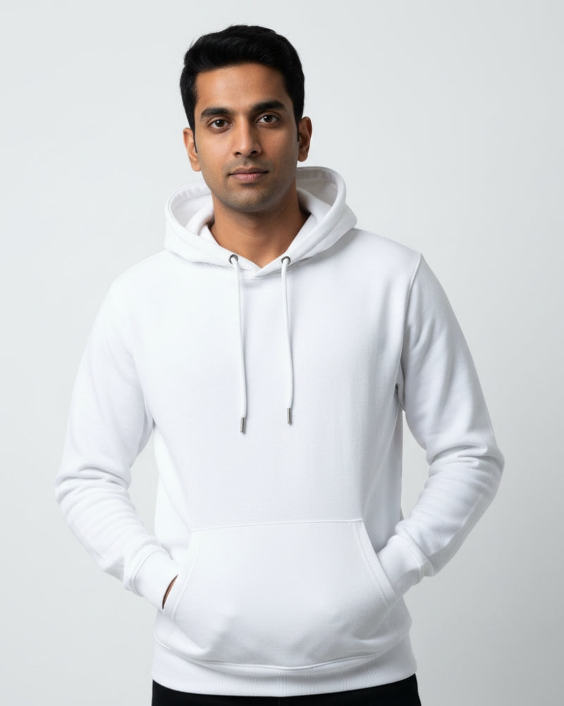 Plain Classic  Hoodie | For Man And Woman | White